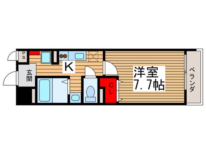 フォーシーズンズ八柱(1K/7階)の間取り写真