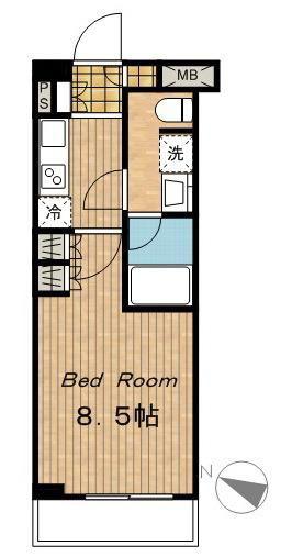 フレアージュ白金台(1K/1階)の間取り写真