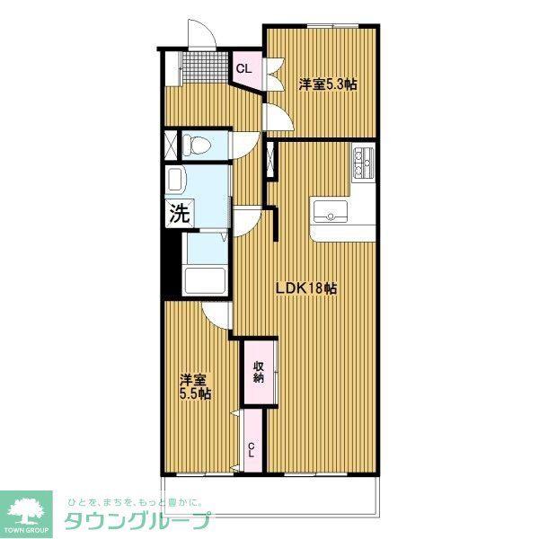 秋津高山館(2LDK/2階)の間取り写真