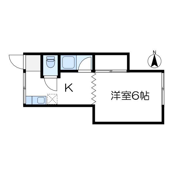 栗谷コーポ(1K/2階)の間取り写真