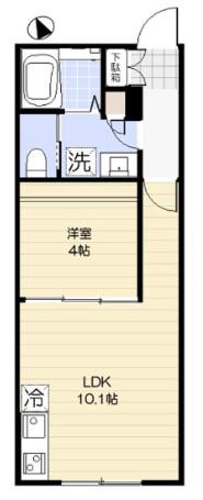 フェニーチェ ハクラク(1LDK/1階)の間取り写真