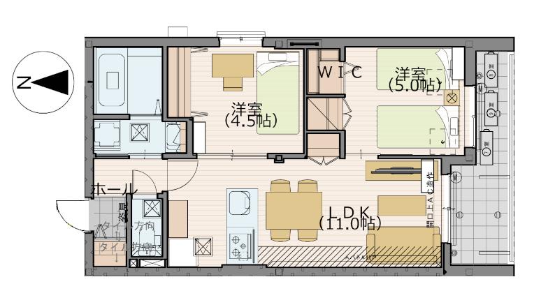 ルミナージュ(2LDK/1階)の間取り写真
