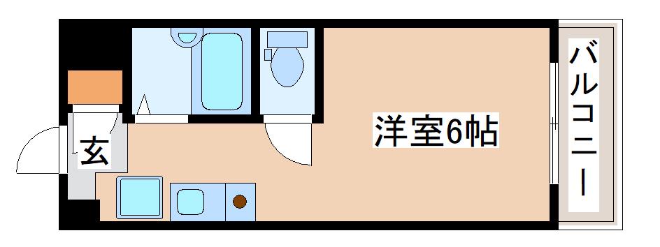 ベル東須磨(ワンルーム/2階)の間取り写真
