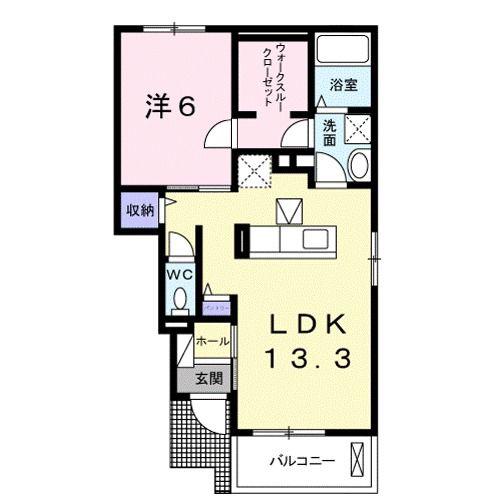 BELLE CASAII(1LDK/1階)の間取り写真
