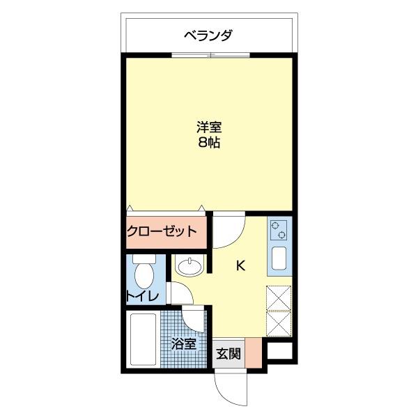 エスポワール加賀(1K/3階)の間取り写真