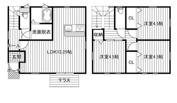 ヴィラージュ(3LDK/2階)の間取り写真