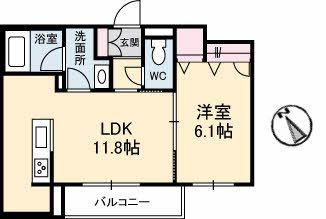 シャーメゾン エリゼ(1LDK/2階)の間取り写真