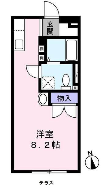 あざみ野2丁目ハイツ(ワンルーム/1階)の間取り写真