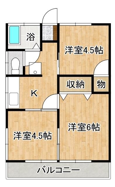 吉原ハイツA(3K/2階)の間取り写真