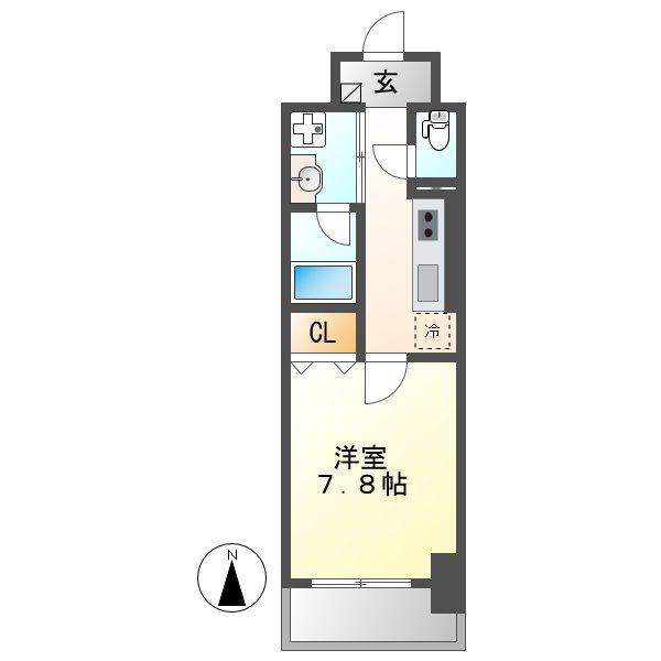 リヴシティ浅間町(1K/6階)の間取り写真