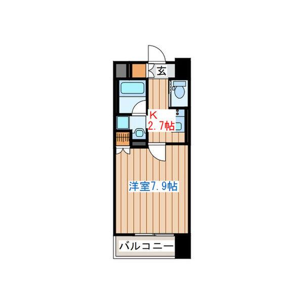 ラピスラズリ上杉(1K/5階)の間取り写真