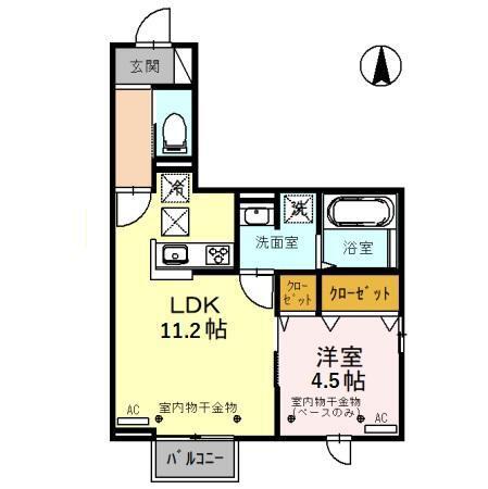 D-RESIDENCE藤江I(1LDK/1階)の間取り写真