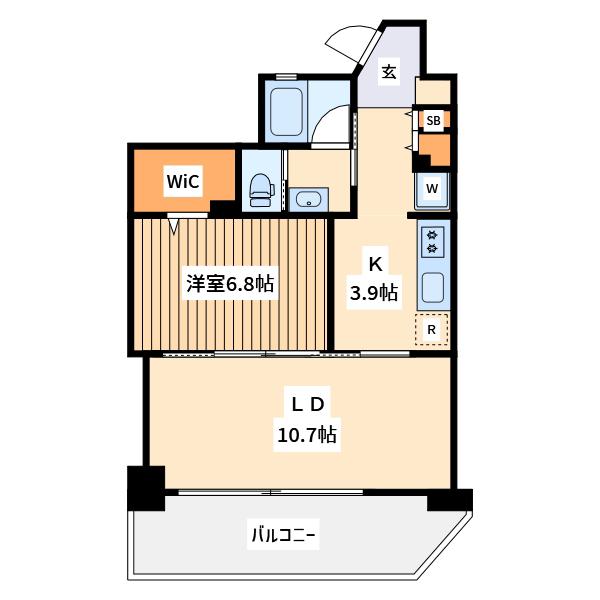 ビバース日進町(1LDK/8階)の間取り写真