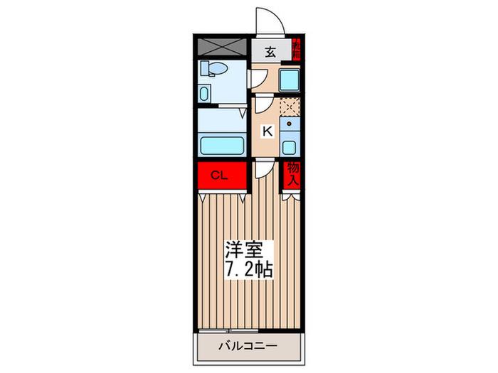 LUCE SERENA 蓮田(1K/2階)の間取り写真
