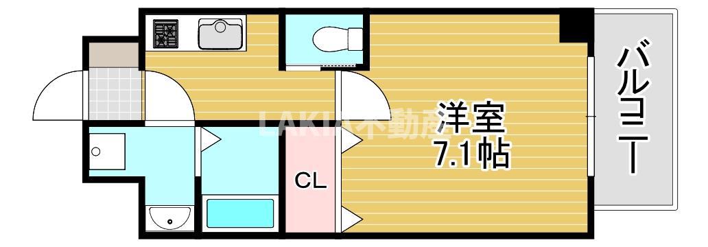 ファステート京橋パリス(1K/2階)の間取り写真