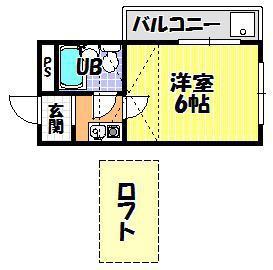 サンライズ中野(1K/1階)の間取り写真