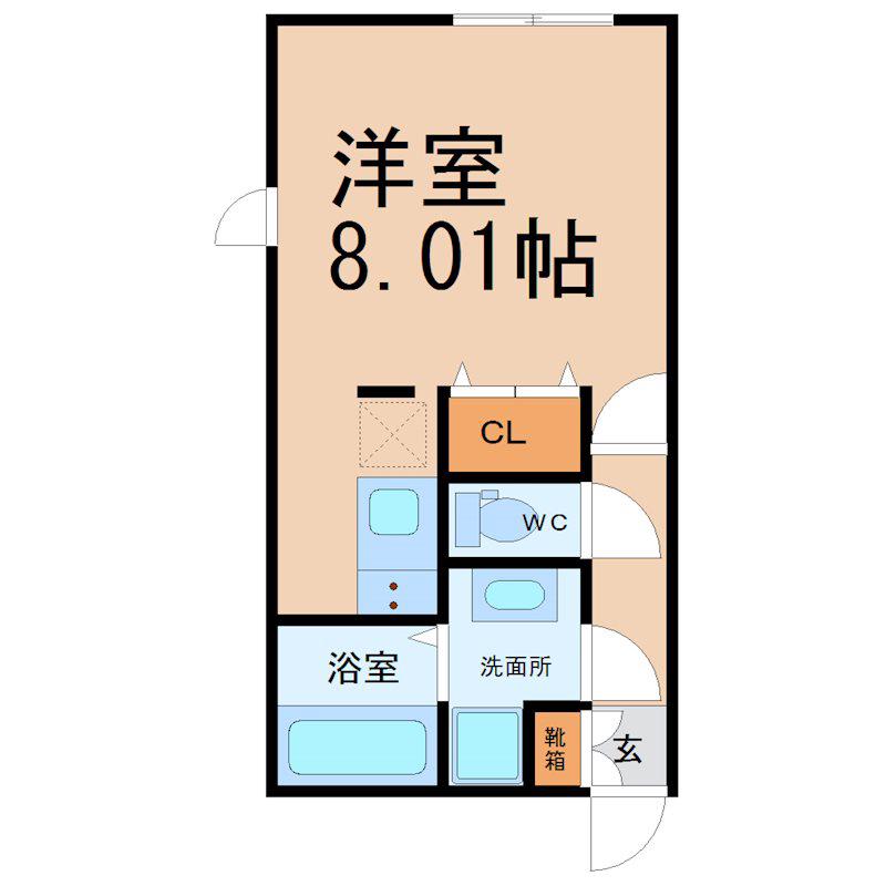 BRANCHE桜山III(1K/2階)の間取り写真