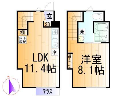 キングハウス阿佐ヶ谷南(1LDK/1階)の間取り写真