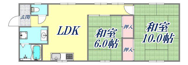 米田マンション2(2LDK/3階)の間取り写真