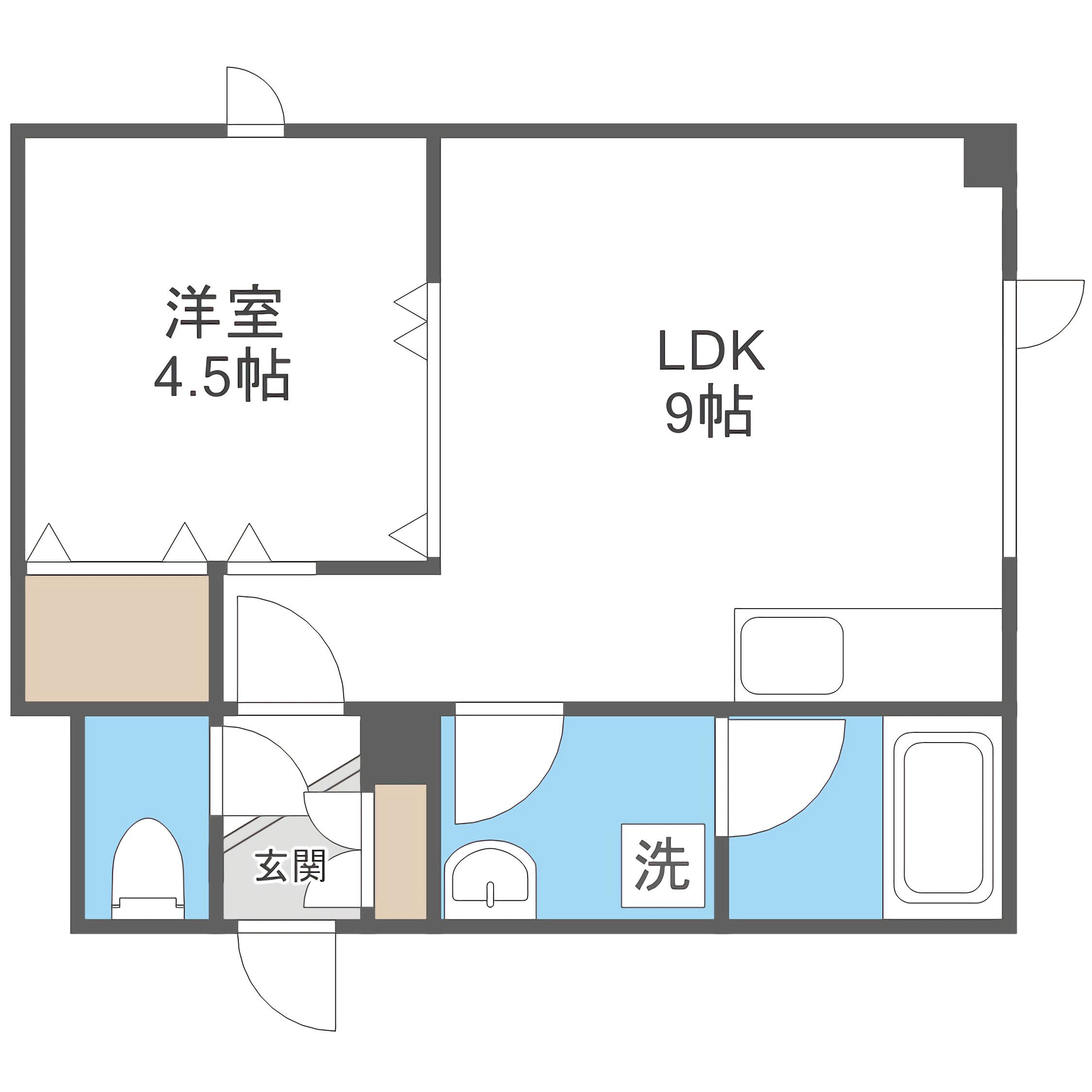 ライブヒア(1LDK/2階)の間取り写真