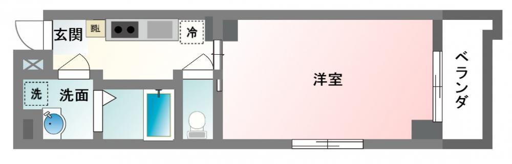 ヒルズ安里(1K/4階)の間取り写真