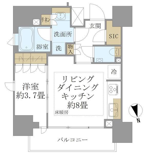 ピアース渋谷(1LDK/9階)の間取り写真