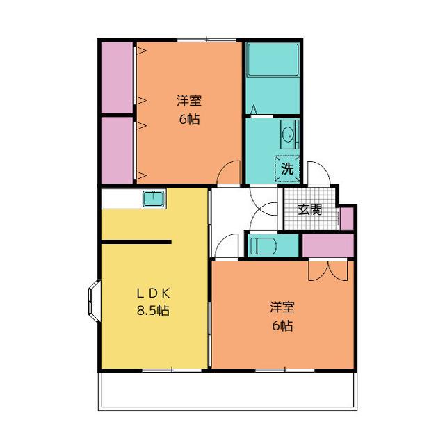 トレピアーニ(2DK/3階)の間取り写真