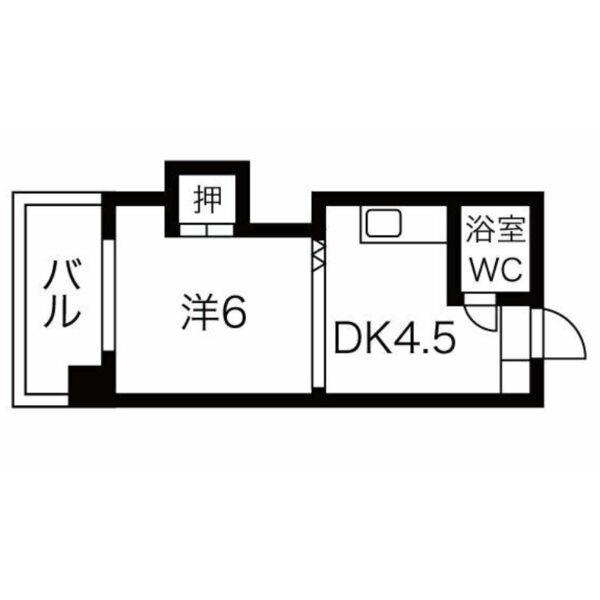 プラザハイツ24(1DK/11階)の間取り写真