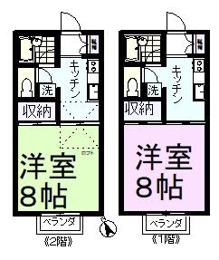 WING(1K/1階)の間取り写真