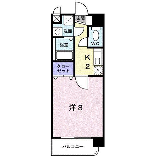 グランビュー高麗(1K/4階)の間取り写真