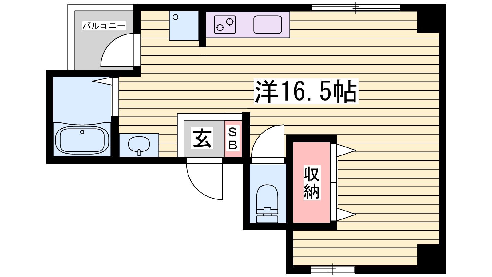 ツムギビル(ワンルーム/4階)の間取り写真