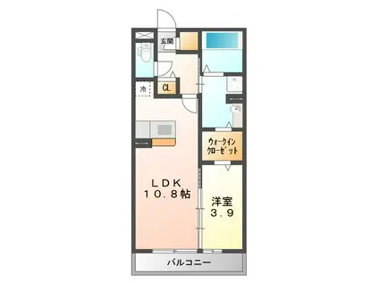 JOIE BONHEUR DEUX ジョワボヌールドゥ(1LDK/1階)の間取り写真