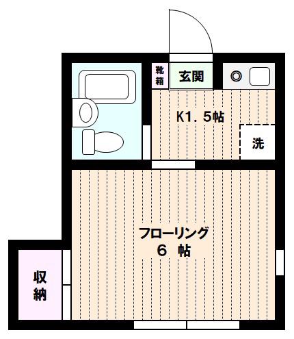 ヒルサイド桂(1K/1階)の間取り写真