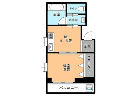 サンハイツ水野(1DK/1階)の間取り写真