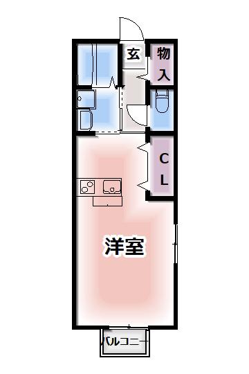 COMFORT紘(ワンルーム/2階)の間取り写真