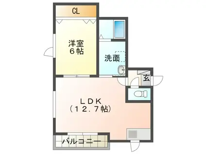 FIELD OF DREAM II(1LDK/1階)の間取り写真