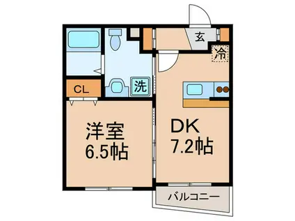 レジディア世田谷若林(1DK/2階)の間取り写真