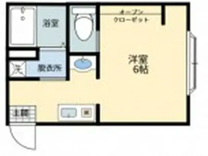 ZEUS山口(1K/2階)の間取り写真