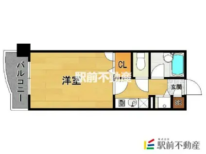 ロマネスク西新第5(1K/8階)の間取り写真