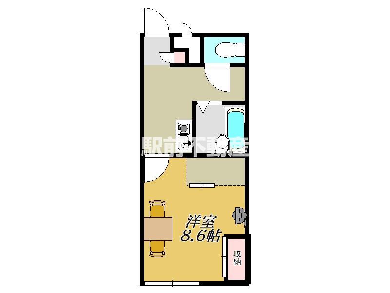 レオパレス紺屋町(1K/1階)の間取り写真