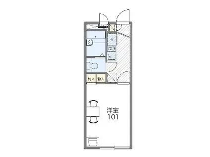 JR東海道本線 戸塚駅 徒歩16分 2階建 築22年(1K/2階)の間取り写真