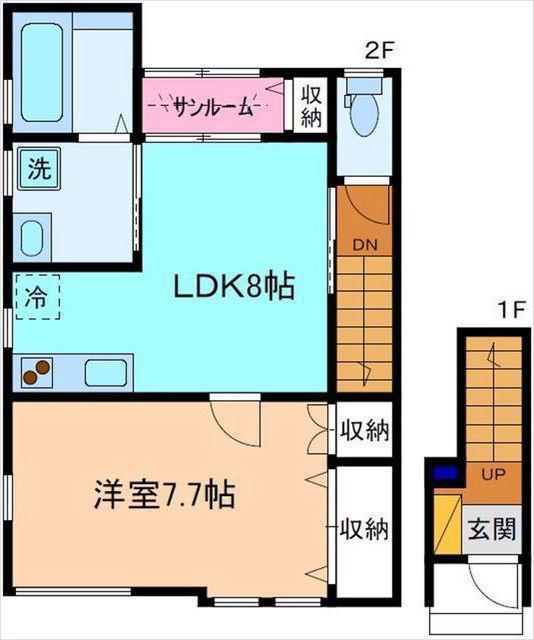 プランタン・コリーヌII(1LDK/2階)の間取り写真