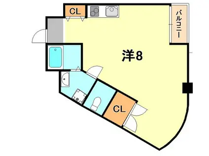 平野レジデンス(ワンルーム/1階)の間取り写真