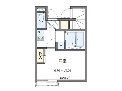 東武伊勢崎線 竹ノ塚駅 徒歩12分 2階建 築13年(1K/1階)の間取り写真