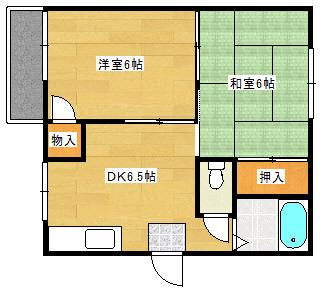 グラティアーK(2DK/2階)の間取り写真