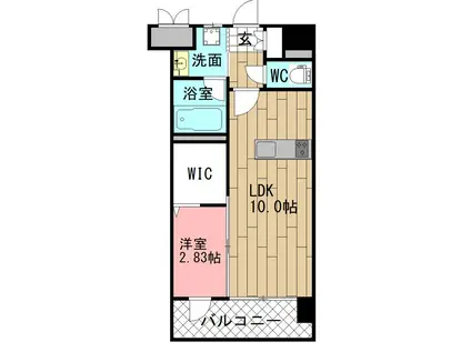 プレジデンスざ・さくら通(1LDK/9階)の間取り写真
