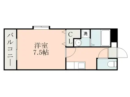 グランドヒルズ(1K/2階)の間取り写真