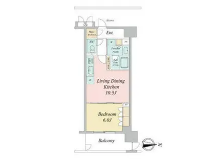 ラフィシア上前津(1LDK/8階)の間取り写真