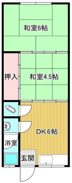 つるやビル2号館(2DK/2階)の間取り写真