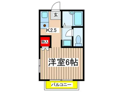 メゾン由利(1K/1階)の間取り写真